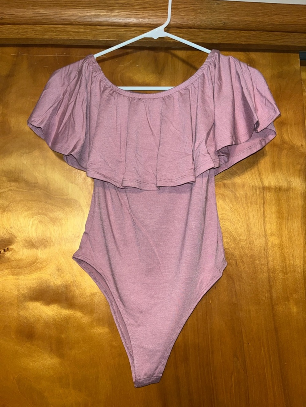 Zenana off the shoulder ruffle bodysuit
